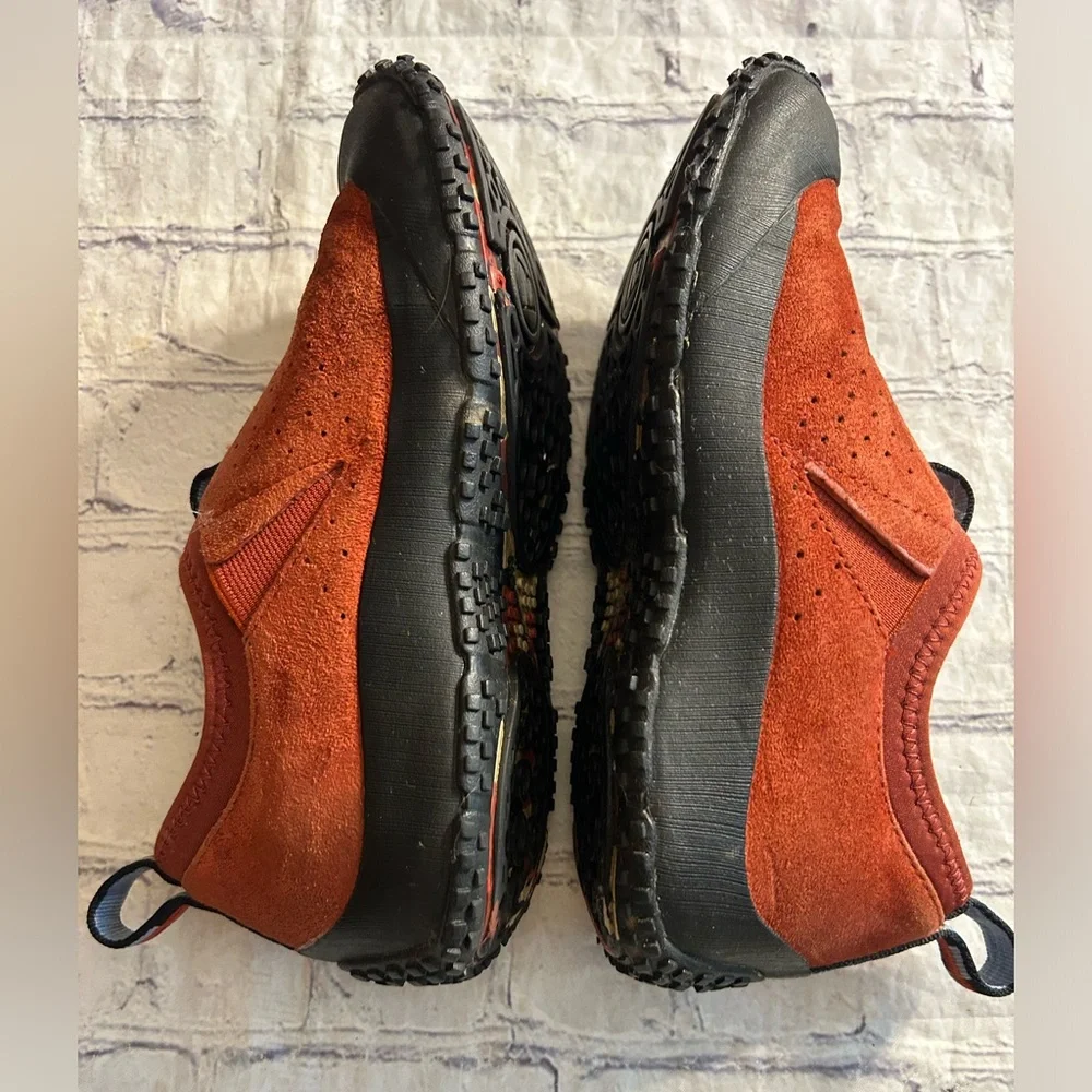 MERRELL IMPROV MOC RUST SUEDE PULLON BLACK EDGE GIRLS SHOES SIZE 3.5